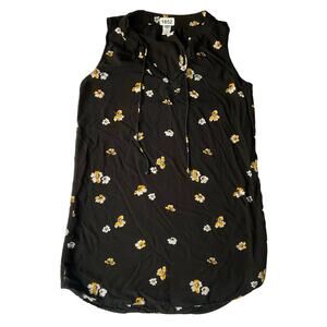 Old Navy Women’s Sleeveless V-neck Mini Dress size S, Black with White Poppy
